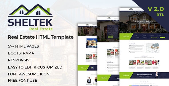 Sheltek 2.2.0 - Real Estate HTML Template  RTL