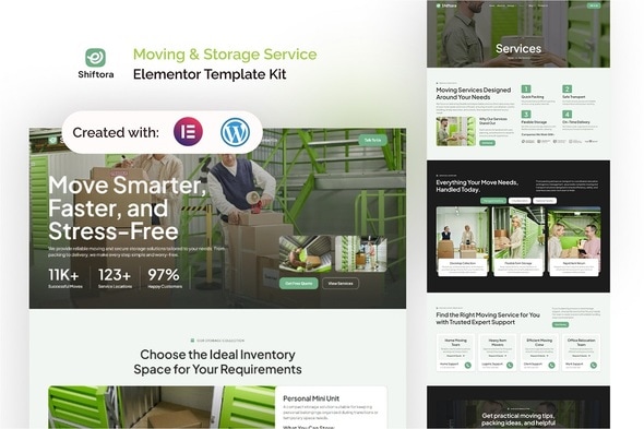 Shiftora – Moving & Storage Service Elementor Template Kit