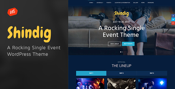 Shindig 1.2 - A Rocking Single Event WordPress Theme