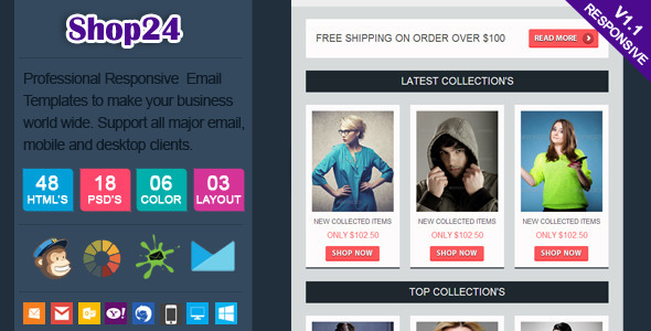 Shop24 - Responsive Ecommerce Email Template