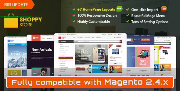 Shoppy Store 1.9.1.0 - Responsive Magento 2 and 1.9 Theme
