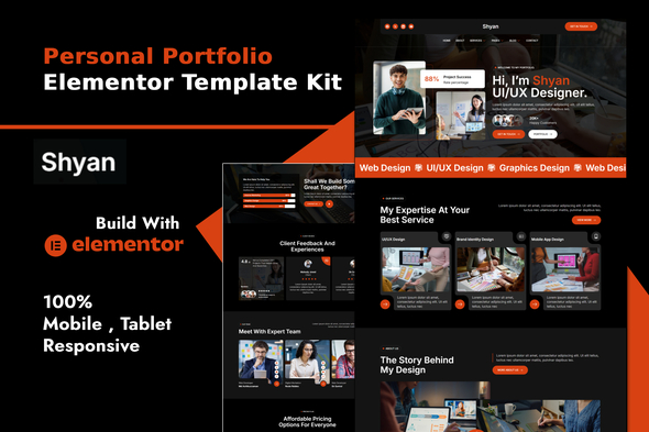 Shyan - Personal Portfolio Elementor Template Kit