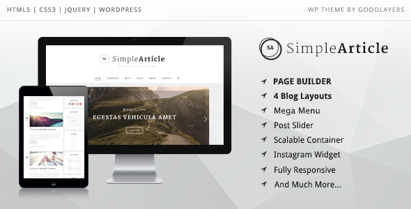 Simple Article 4 - WordPress Theme For Personal Blog