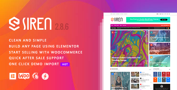 Siren 2.8.6 - News Magazine Elementor WordPress Theme