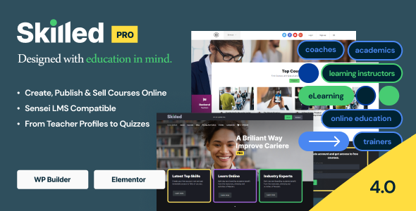 Skilled  School Education Courses WordPress Theme