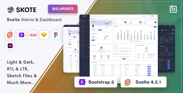 Skote 4.1.0 - Svelte Admin & Dashboard Template