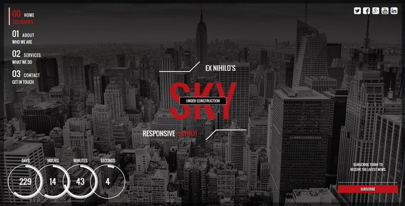 Sky  Responsive Coming Soon Page