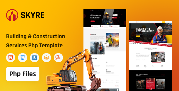 Skyre  Building & Construction Services Php Template