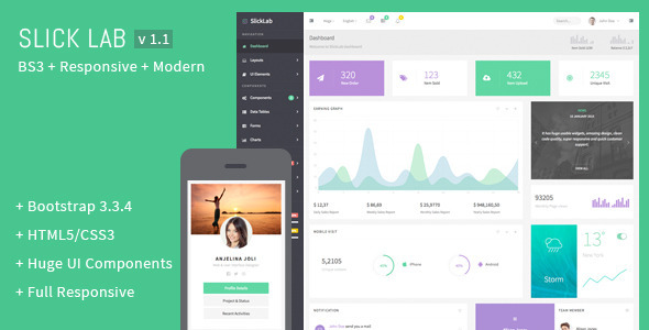 SlickLab 3.3.4 - Responsive Admin Dashboard Template