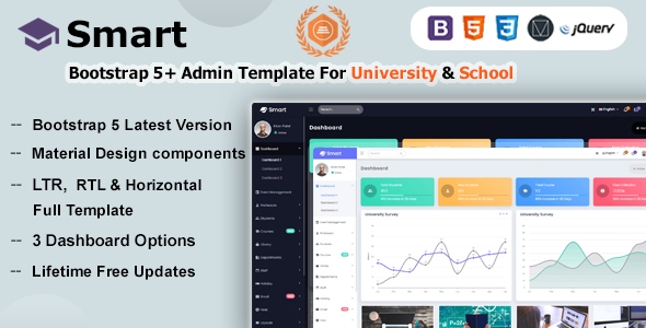 Smart 2.0 - Bootstrap 5 Material Design Admin Dashboard Template for University School & Colleges