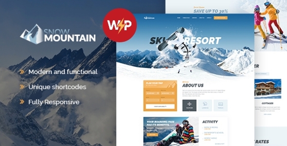 Snow 1.4.5 - Mountain  Ski Resort & Snowboard School WordPress Theme