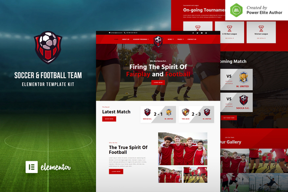 Socca 1.0.1 - Football Team  & Sports Club Elementor Template Kit