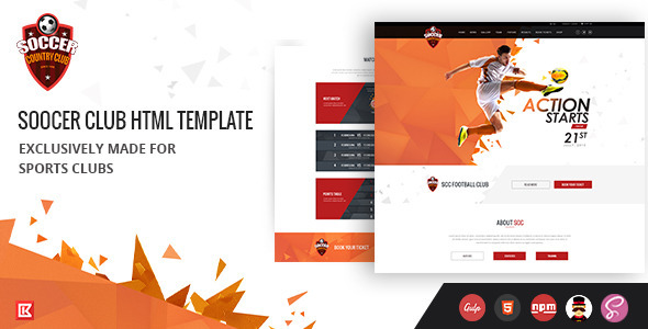 Soccer Club  Sports Agency HTML Template