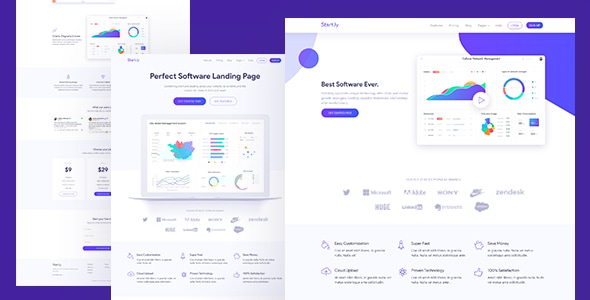 Software 1.0 - & SaaS App Landing Page Template  Startly