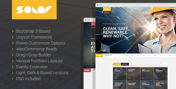 Solar 8.0 - Renewable Energy and Eco Friendly Technologies Single and Multipage WordPress theme