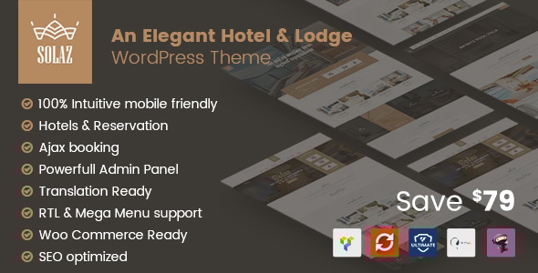 Solaz 2.1.2 - An Elegant Hotel & Lodge WordPress Theme
