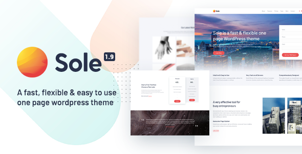 Sole 1.9 - One Page WordPress Theme