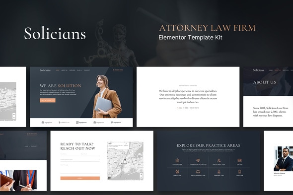 Solicians  Attorney Law Firm Elementor Template Kit