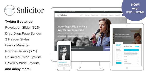 Solicitor 2.7.1 - Law Business Responsive WordPress Theme