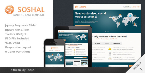 Soshal Responsive Business Landing Page