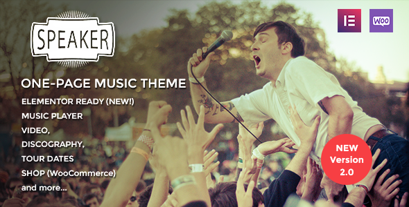 Speaker 25.0 One-Page Music Wordpress Theme