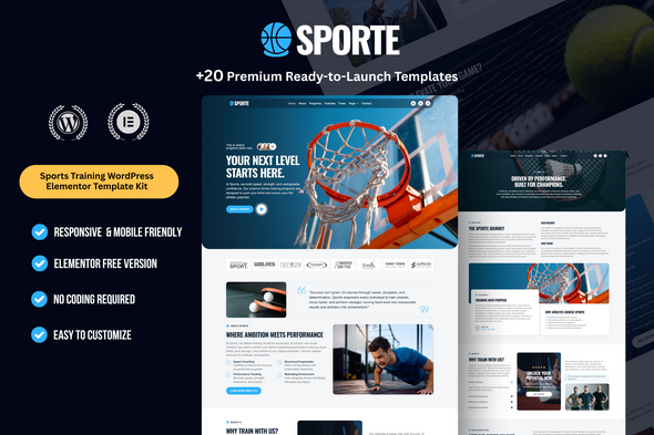 Sporte - Sports Training Elementor Template Kit