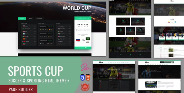 Sports 4.1 - Cup Soccer Html Theme  Page Builder