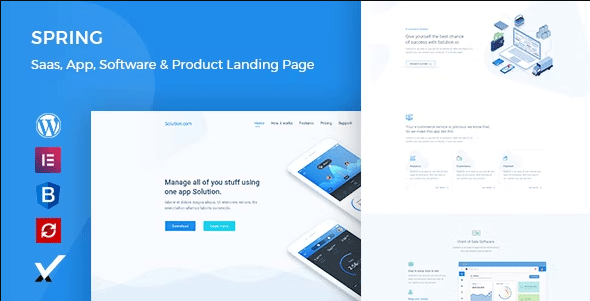 Spring 4.8.0 - Software and App Landing WordPress Theme