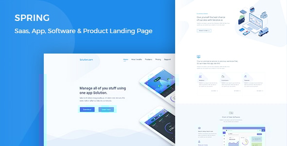Spring - Software App Saas & Product Showcase Landing HTML5 Template