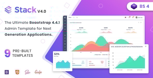 Stack 4.4.1 - Clean Responsive Bootstrap 4 Admin Dashboard Template