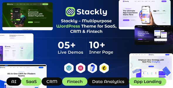 Stackly – Multipurpose WordPress Theme for SaaS, CRM & Fintech