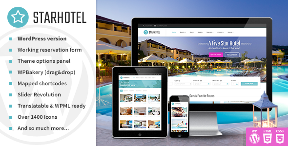 Starhotel 2.0 - Hotel WordPress Theme