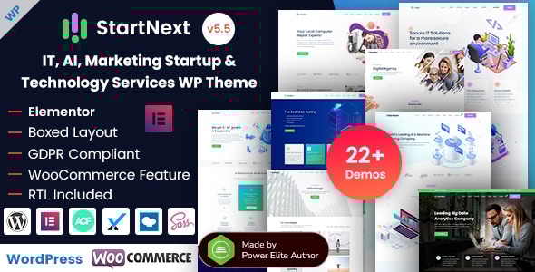 StartNext 5.5 - IT AI Marketing Startup & Technology Services WordPress Theme