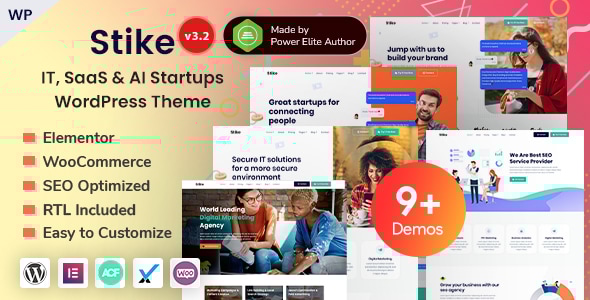 Stike 3.2 - Technology IT Startup SEO & Digital Marketing WordPress Theme