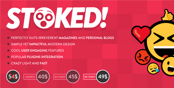 Stoked - Irreverent Viral Magazine and Personal Blog WordPress Theme