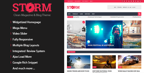 Storm 1.4 - Magazine and Blog WordPress Theme