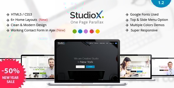 StudioX 1.0 - One Page Parallax