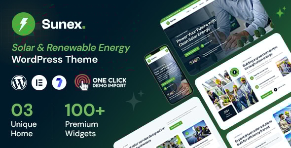 Sunex - Solar & Renewable Energy WordPress Theme