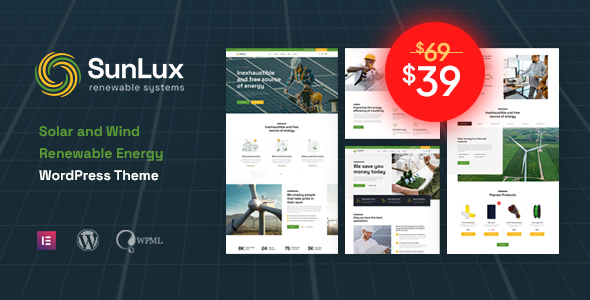 Sunlux 1.0.1 - Solar and Renewable Energy WordPress Theme