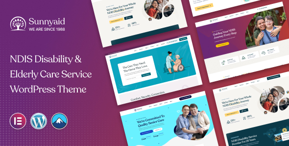 Sunnyaid 1.0.0 - NDIS Disability & Elderly Care Service WordPress Theme