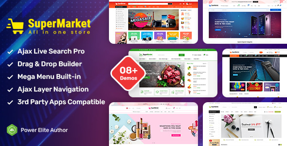 SuperMarket 9.5 - Responsive Drag & Drop Sectioned Bootstrap 4 Shopify Theme