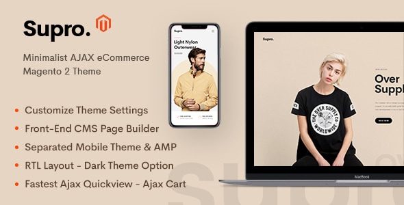 Supro 1.6.0 - Minimalist AJAX Magento 2 Theme