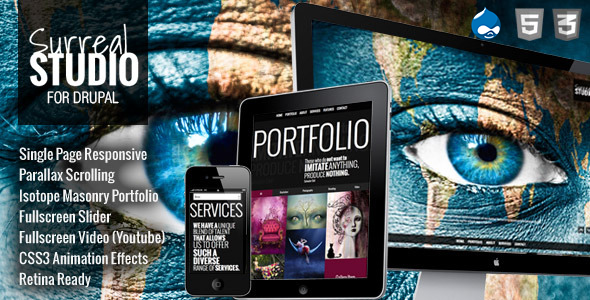 Surreal 1.6 - One Page Parallax Drupal Theme