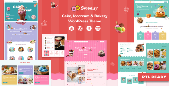 Sweeny 1.0 - Cake Ice Cream & Bakery Store WordPress Theme