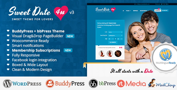 Sweet Date 3.9.1 - More than a Wordpress Dating Theme