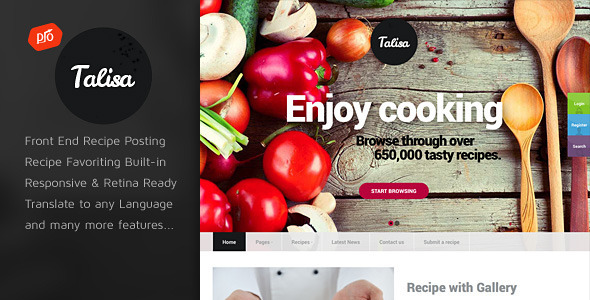 Talisa 1.2 - Food Recipes WordPress Theme