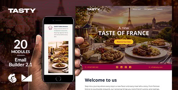 Tasty Responsive Email Template + Online Emailbuilder 2.1