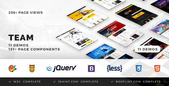 Team - Soccer Football Hockey Basketball Club & eSport HTML Template