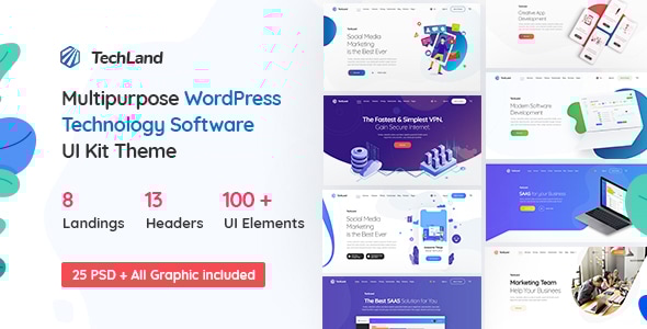 Techland 3.0 - Multipurpose Technology Software WordPress Theme
