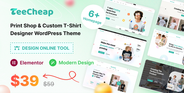 TeeCheap 1.3.0 - Print Shop & Customize T-shirt Design Online WordPress theme
